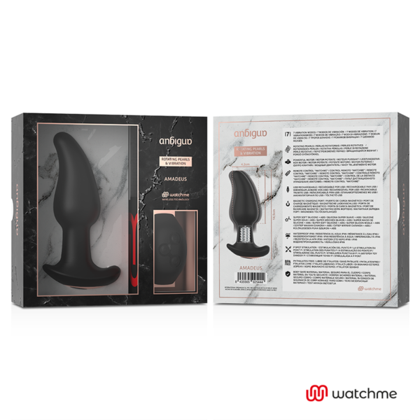 ANBIGUO - VIBRADOR DE PLUG ANAL COM CONTROLE REMOTO WATCHME COM ROTAÇÃO DE PÉROLAS AMADEUS - Image 4