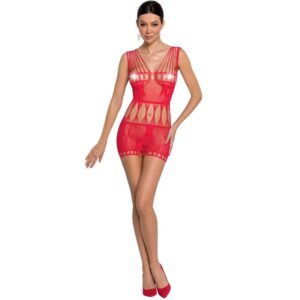 PASSION WOMAN BS090 BODYSTOCKING – RED ONE SIZE