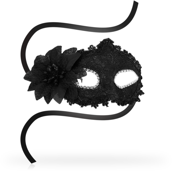 OHMAMA™ - MÁSCARAS ANTIZAZ FLOR LATERAL ESTILO VENEZIANO - PRETO - Image 2