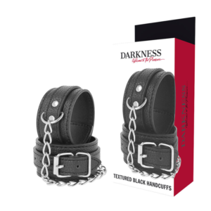 DARKNESS™ – ALGEMAS DE COURO TEXTURADO PRETO