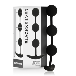 BLACK&SILVER™ – ROSÁRIO ANAL HARRY™ 3 ESFERAS DE SILICONE 14 CM