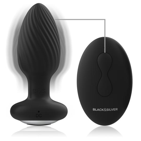 BLACK&SILVER™ - PLUG DE POÇOS SILICONE ANAL ROTATOR CONTROLE REMOTO - Image 4