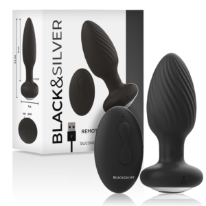 BLACK&SILVER™ – PLUG DE POÇOS SILICONE ANAL ROTATOR CONTROLE REMOTO