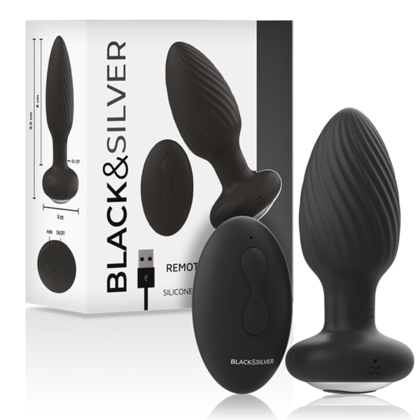 BLACK&SILVER™ - PLUG DE POÇOS SILICONE ANAL ROTATOR CONTROLE REMOTO - Image 2