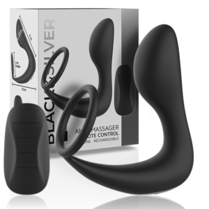 BLACK&SILVER™ – MASSAGER ANAL COM CONTROLE REMOTO SILICONE RECARREGÁVEL PRETO