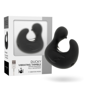 BLACK&SILVER™- DEDAL DE PATO ESTIMULANTE DE SILICONE RECARREGÁVEL DUCKYMANIA