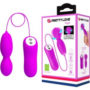 PRETTY LOVE – VEGA ROTATION AND VIBRATION MASSAGER WITH 12 FUNCTIONS FUCHSIA