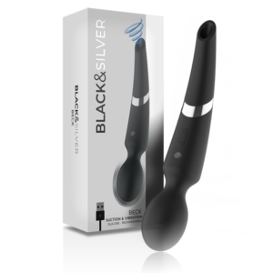 BLACK&SILVER™ – MASSAGEADOR DE SILICONE RECARREGÁVEL BECK E SUCÇÃO PRETO