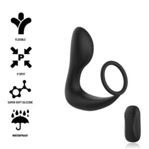 BLACK&SILVER™ – MASSAGER ANAL COM CONTROLE REMOTO SILICONE RECARREGÁVEL PRETO