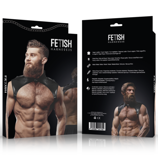 FETISH SUBMISSIVE ATTITUDE™ – ARNÊS DE PESCOÇO DE COURO ECO AJUSTÁVEL BRIGADA MASCULINA - Image 4