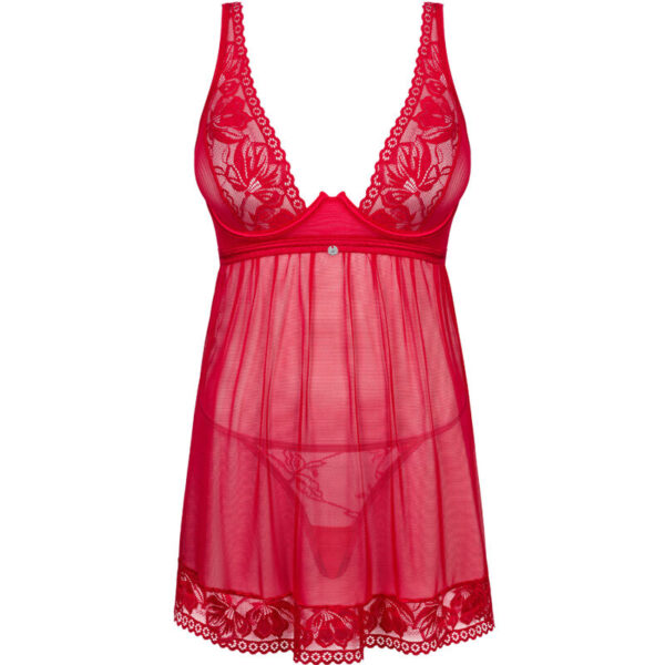 OBSESSIVE - LACELOVE BABYDOLL & THONG VERMELHO XS/S - Image 5