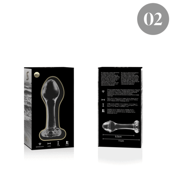 NEBULA SERIES BY IBIZA™ - MODELO 2 ANAL PLUG VIDRO BOROSILICADO 11 X 3,5 CM TRANSPARENTE