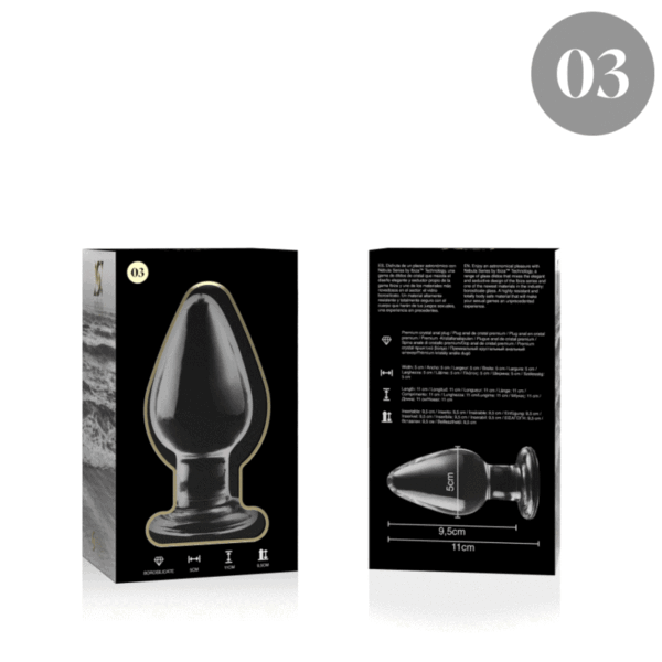 NEBULA SERIES BY IBIZA™ - MODELO 3 ANAL PLUG VIDRO BOROSILICADO 11 X 5 CM TRANSPARENTE