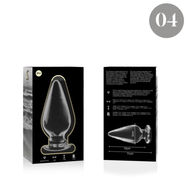 NEBULA SERIES BY IBIZA™ - MODELO 4 ANAL PLUG VIDRO BOROSILICADO 11 X 5 CM TRANSPARENTE