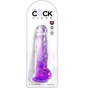 KING COCK CLEAR – PÊNIS REALISTA COM BOLAS 16,5 CM ROXO