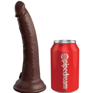 KING COCK ELITE – DILDO DE SILICONE REALÍSTICO 17,8 CM CASTANHO