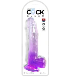 KING COCK CLEAR – DILDO COM TESTÍCULOS 20,3 CM ROXO