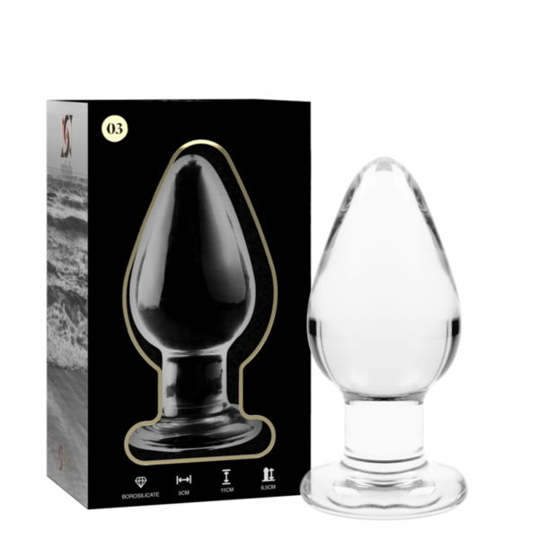 NEBULA SERIES BY IBIZA™ - MODELO 3 ANAL PLUG VIDRO BOROSILICADO 11 X 5 CM TRANSPARENTE - Image 2