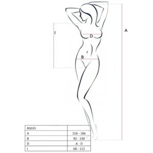 PASSION WOMAN BS035 BODYSTOCKING WHITE ONE SIZE