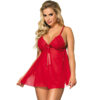 SUBBLIME BABYDOLL - COM ARCO E LAÇOS FLORAIS VERMELHO S / M - Image 5