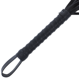 DARKNESS™ – CHICOTE BONDAGE PRETO COM CABO DE COURO