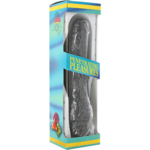 SEVENCREATIONS VINIL P-SHAPE VIBRATOR BLACK PENE 20 CM.