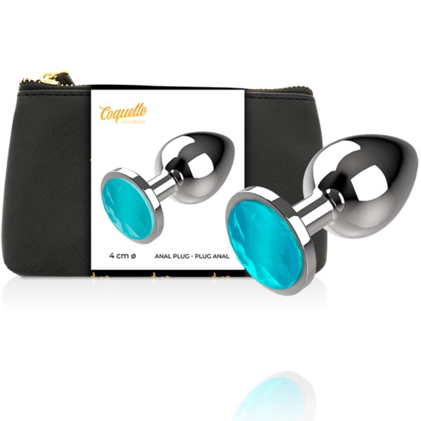 COQUETTE CHIC DESIRE -ANAL PLUG METAL AZUL COR TAMANHO L 4 X 9 CM
