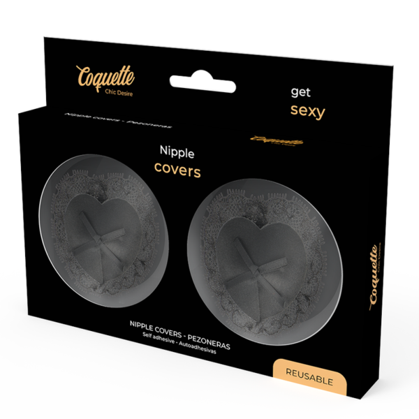 COQUETTE CHIC DESIRE™ - CAPAS DE BICOS DE RENDA PRETA - Image 4