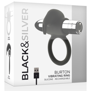 BLACK&SILVER™- ANEL RECARREGÁVEL BURTON 10 MODOS DE VIBRAÇÃO