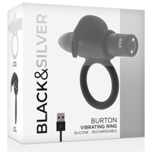 BLACK&SILVER™- BURTON RING 10 MODOS DE VIBRAÇÃO PRETO