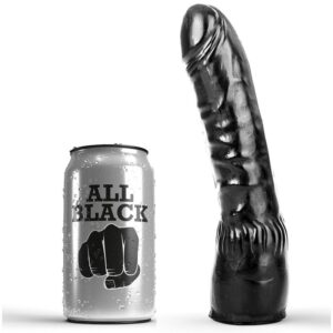 ALL BLACK – DILDO PRETO REALÍSTICO 20 CM