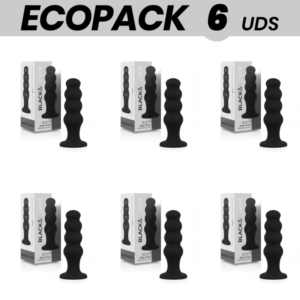 ECOPACK 6 UNIDADES – BLACK&SILVER SCOTT ANAL PLUG PREMIUM SILICONE PRETO