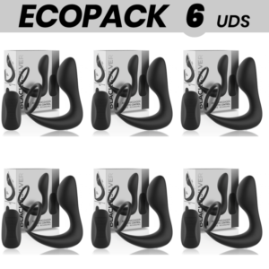 ECOPACK 6 UNIDADES – BLACK&SILVER MASSAGER ANAL CONTROLE REMOTO SILICONE RECARREGÁVEL PRETO