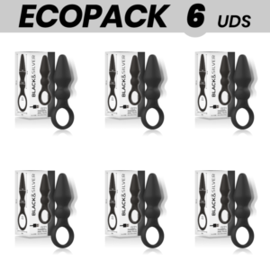 ECOPACK 6 UNIDADES – PLUG ANAL DE SILICONE PODEROSO BLACK&SILVER OZZY