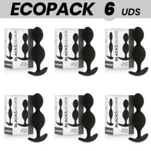 ECOPACK 6 UNIDADES – CORRENTE DE BOLA ANAL BLACK&SILVER ORSON 9 CM