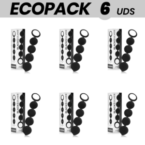 ECOPACK 6 UNIDADES – PLUG ANAL LENNON PRETO&SILVER COM BOLAS ANAIS 15 CM