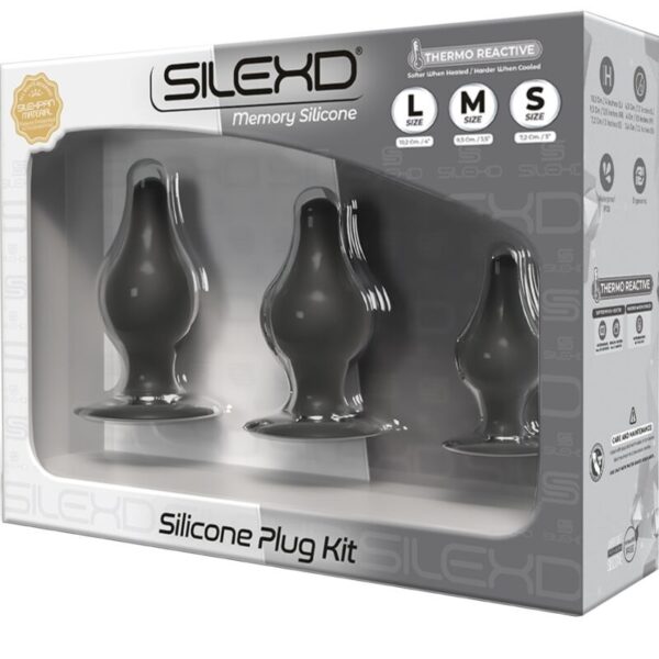 SILEXD - KIT ANAL PLUG PREMIUM SILEXPAN SILICONE TERMOREATIVO TAMANHO S/M/L - Image 3