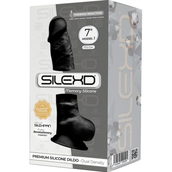 SILEXD - MODELO 1 PÊNIS REALÍSTICO PREMIUM SILEXPAN SILICONE PRETO 17,5 CM - Image 4