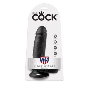 KING COCK 7″ GALO PRETO COM BOLAS 17,8 CM