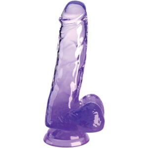 KING COCK CLEAR – PÊNIS REALISTA COM BOLAS 13,5 CM ROXO