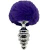 ALIVE - PLUG DE PRAZER ANAL ESPIRAL METAL FLUFFY DARK VIOLETA TAMANHO M - Image 4