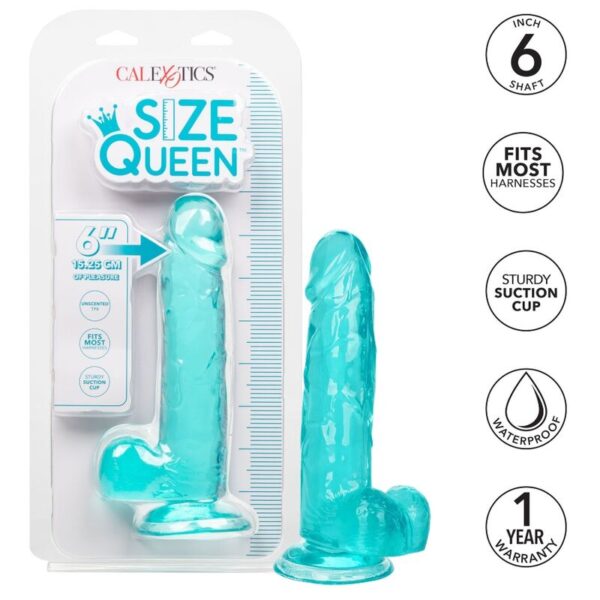 CALIFORNIA EXOTICS - DILDO QUEEN TAMANHO AZUL 15.3 CM - Image 4