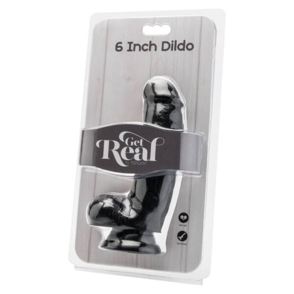 GET REAL - DILDO 12 CM COM BOLAS PRETO - Image 3