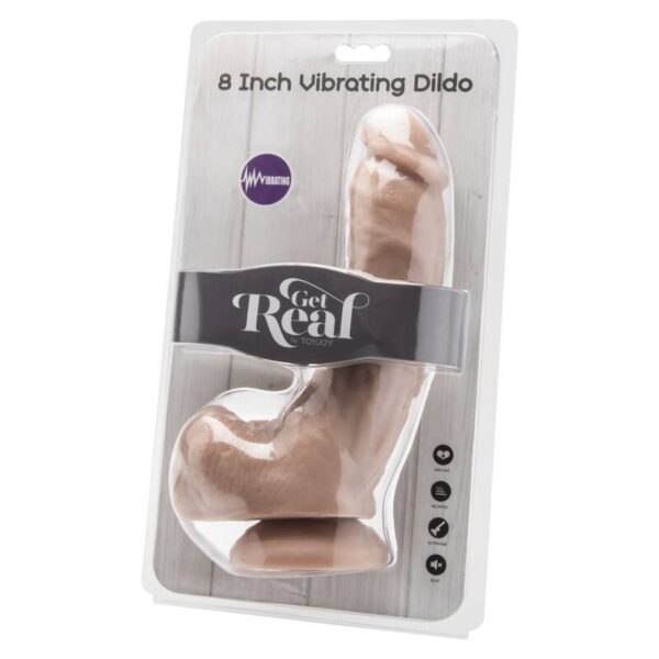 GET REAL - DILDO 20,5 CM COM BOLAS VIBRADOR PELE - Image 3