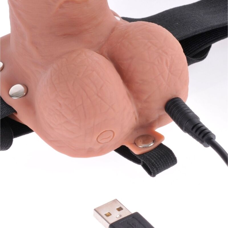 FETISH FANTASY SERIES - ARNÊS AJUSTVEL PÊNIS REALISTA COM BOLAS RECARREGVEIS E VIBRADOR 17,8 CM - Image 5