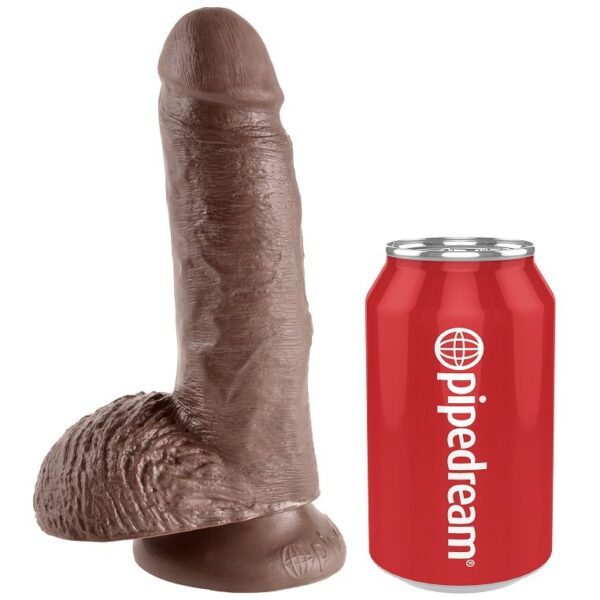 KING COCK - 7 DILDO CASTANHO COM BOLAS 17.8 CM - Image 4