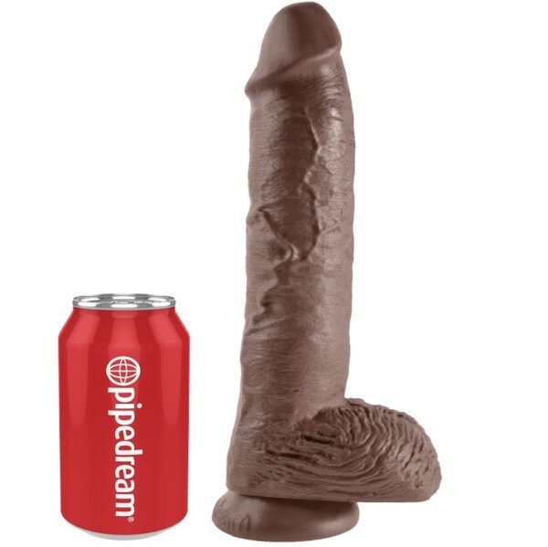 KING COCK - 10 DILDO CASTANHO COM BOLAS 25.4 CM - Image 4