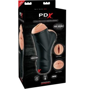 PDX ELITE – STROKER VIBRATÓRIO DE DUPLA PENETRAO